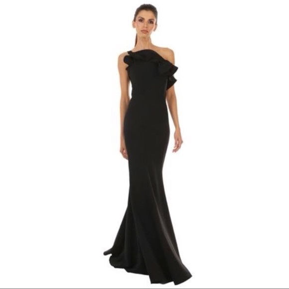 Jay Godfrey ruffle one shoulder gown, size 10 - Picture 1 of 8